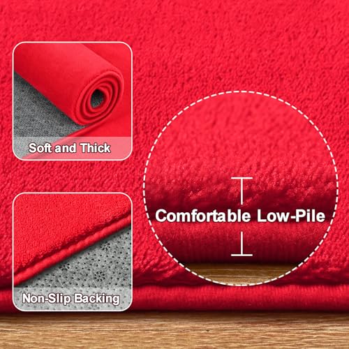 Amearea Modern Washable Runner Rugs, 2x4 Feet Red Bedroom Runner Rug - color: Red, size: 2' x 4' (Runner)
