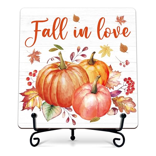 DETIHO Fall Decorations for Home, Thanksgiving Gift Centerpieces for Tables - style: FALL IN LOVE