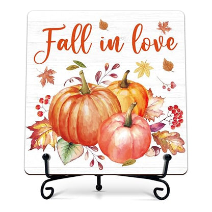 DETIHO Fall Decorations for Home, Thanksgiving Gift Centerpieces for Tables - style: FALL IN LOVE