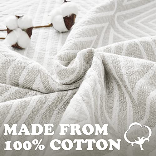 jinchan 100% Cotton Muslin Blanket Twin Boho Throw Blanket 50x60 Soft Gray - color: B. Triangle Grey, size: 50"x60"