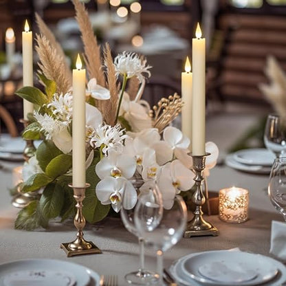 GenSwin Rechargeable Flameless Taper Candles Charging Base & 2 Remote Ivory - color: Ivory-A