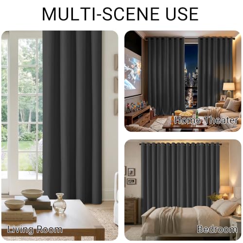 ChrisDowa Black Blackout Curtains 45 Inches Long 2 Panels for Bedroom - color: Black, size: 52"W x 45"L (Pack of 2)