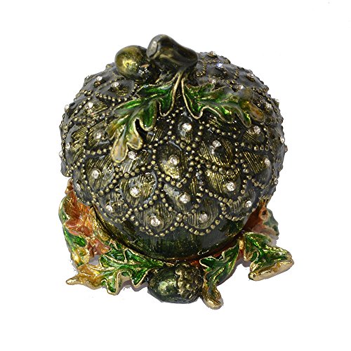 Halloween Pumpkin Trinket Box Jewelry Box Hand Painted Decorative Box with Hinged Lid Ring Earring Holder Table Figurine Collectible - color: Halloween Pumpkin