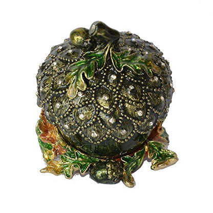 Halloween Pumpkin Trinket Box Jewelry Box Hand Painted Decorative Box with Hinged Lid Ring Earring Holder Table Figurine Collectible - color: Halloween Pumpkin