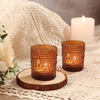 36 Pack Votive Candle Holders, Amber Candles Holders for Christmas - color: Amber