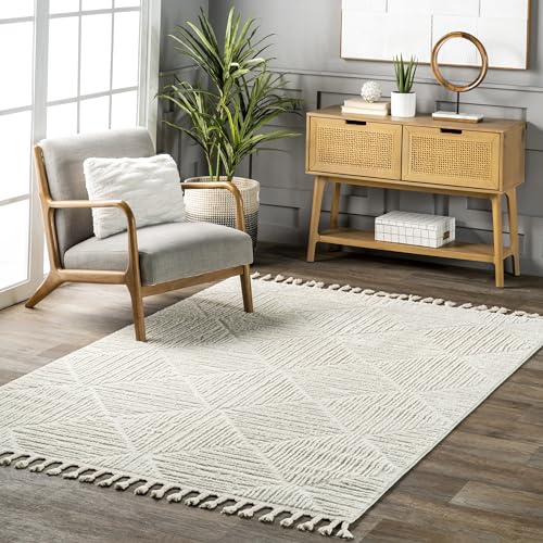 nuLOOM Kerry Cream Geometric Power Loomed Area Rug, 6' Round - color: Kerry Cream, size: 6' (Round)