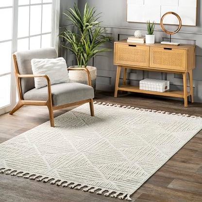 nuLOOM Kerry Cream Geometric Power Loomed Area Rug, 6' Round - color: Kerry Cream, size: 6' (Round)