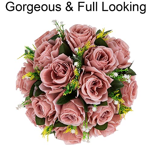 Flower Centerpieces for Wedding Tables: Dusty Rose, 2 Packs - color: Dusty Rose