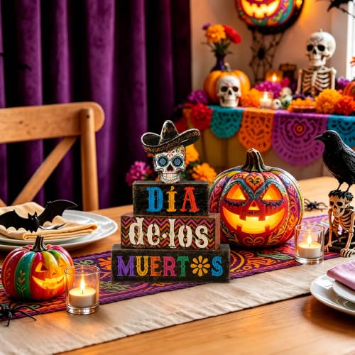 4Pcs Day of the Dead Table Decorations Dia De Los Muertos Sign Decor - style: Day of the Dead