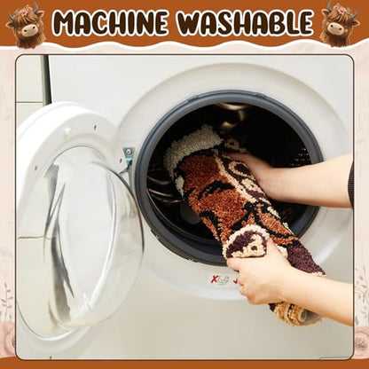 Drydiet U Shaped Toilet Rug Washable Cute Bath Mat 24x20,Highland Cattle - style: Highland Cattle