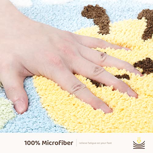 Molesun Bee Bath Mat 20x31, Soft Absorbent Microfiber Bath Rugs - color: Honeybee, size: 20" x 31"