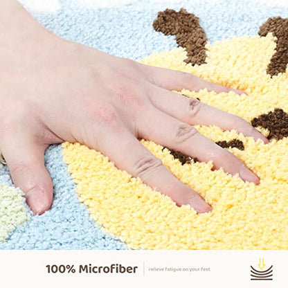 Molesun Bee Bath Mat 20x31, Soft Absorbent Microfiber Bath Rugs - color: Honeybee, size: 20" x 31"