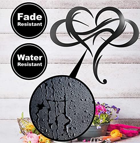 Vivegate Infinity Heart Metal Wall Decor, Unique Love Sign Plaque Steel Art Geometric Wall Decor Set Cut Out for Outside (Large - 15"X13") - size: 15"L x 13"W