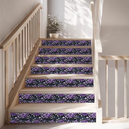 IVN Wallpaper Border Peel and Stick Wall Violet Rose Butterfly 4x196 Inch - color: Violet Rose Butterfly