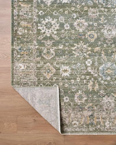 Hauteloom Zenan Living Room, Bedroom Area Rug - Traditional - Olive, Taupe, Medium Brown - 5' x 7'5" - color: Olive, Taupe, Medium Brown / Humana, size: 4'11" x 7'5" (Rectangular)