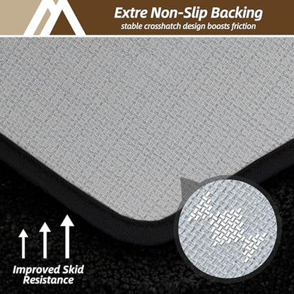 COSY HOMEER Plush Non-Slip Bath Mat, Black, 20" x 32" - color: Black, size: 20" x 32" (Oval)