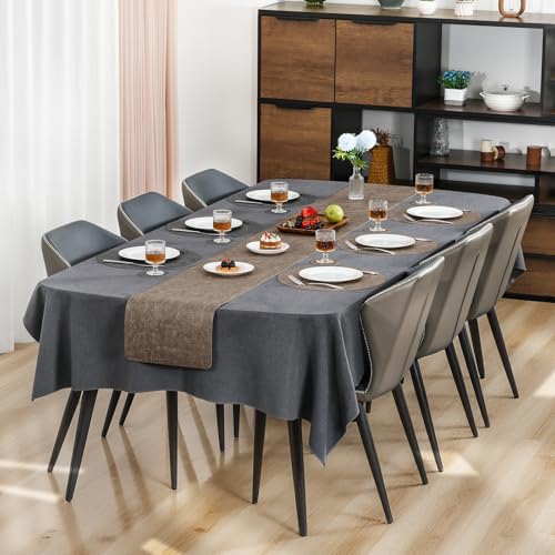Myir JUN 14" Round Placemats Set of 4, Reversible Dual-Color Place Mats - color: Gray Brown