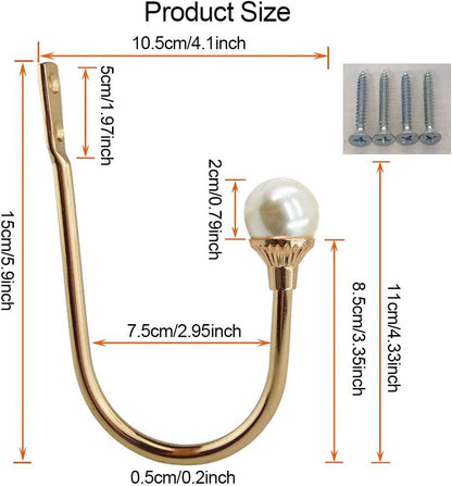 COCIVIVRE 4 Pack Curtain Holdbacks Wall Mounted Curtain Tiebacks Hooks - color: Golden, size: 4 Pack