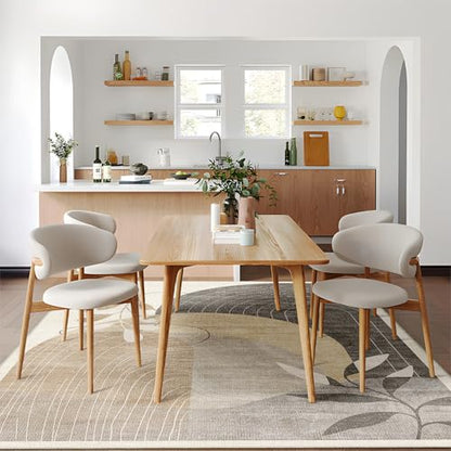 MUJOO Washable 8x10 Area Rugs Low Pile Non Slip Mid Century Modern Large - color: Beige（modern）, size: 8' x 10' (Rectangular)
