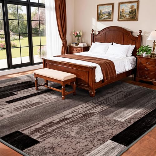 LIANLAM 5x7 Washable Area Rugs for Living Room and Bedroom(5x7,Chocolate) - color: Chocolate, size: 5' x 7' (Rectangular)