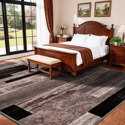 LIANLAM 5x7 Washable Area Rugs for Living Room and Bedroom(5x7,Chocolate) - color: Chocolate, size: 5' x 7' (Rectangular)