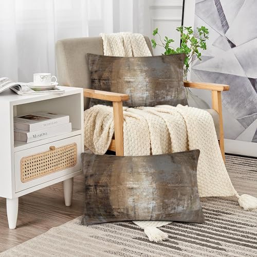 Throw Pillow Covers for Couch, 20x12 Inch, Set of 2, Taupe - color: Taupe, size: 20" x 12" (Pack of 2)