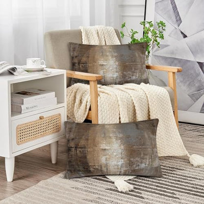 Throw Pillow Covers for Couch, 20x12 Inch, Set of 2, Taupe - color: Taupe, size: 20" x 12" (Pack of 2)