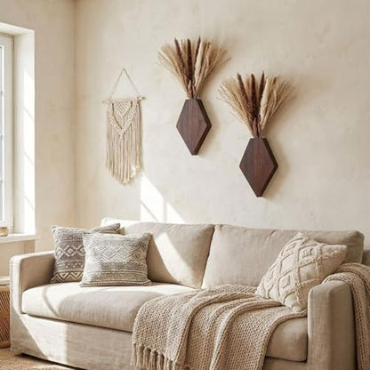 2 Pcs Wooden Wall Planters, Brown, Regular Style - color: Brown, style: Regular Style