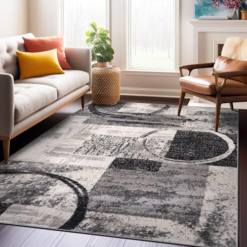 Rugshop Circle Design Contemporary Non-Shedding Area Rug Cream 8'8" x 12' - color: Cream, size: 8'10" x 12' (Rectangular)