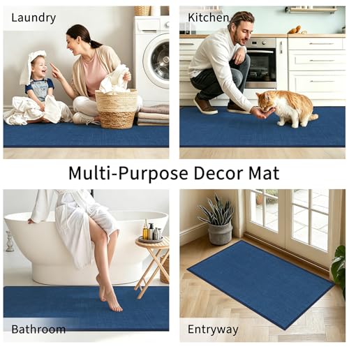 SHACOS Non Slip Kitchen Sink Rug, 17x30 Inch, Blue - color: Blue, size: 17x30"
