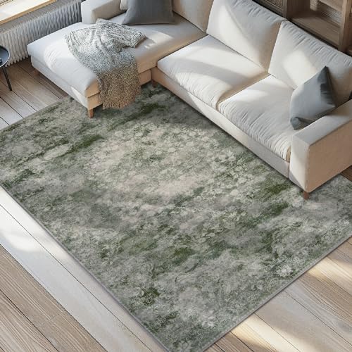 jinchan 4x6 Vintage Floral Area Rug, Washable Area Rug, Forest Green - color: Forest Green, size: 4' x 6' (Rectangular)