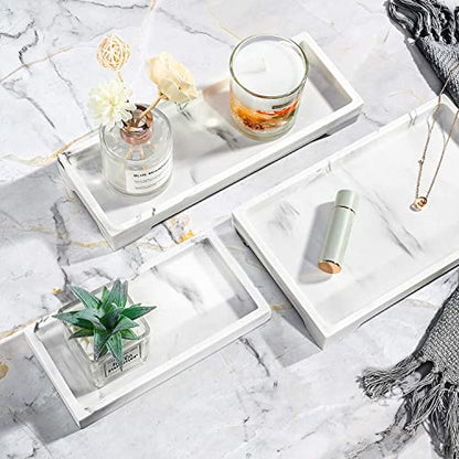 Luxspire Marble Tray for Soap Dispenser Perfume Jewelry, S, Gravel White - color: D - Gravel White, style: Small