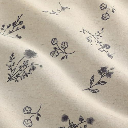Boho Floral 100% Blackout Curtains 84 Inch 2 Panels Black - color: Blackout Black, size: 52"W x 84"L (Pack of 2)