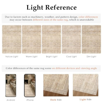 5x7 Beige Neutral Retro Area Rug - color: Retro | Beige, size: 5' x 7' (Rectangular)