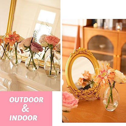 28 Clear Bud Vases in Bulk, Glass Small Bud Vase for Centerpieces - color: Clear Set of 28