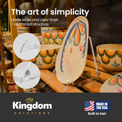 KINGDOM SOLUTIONS - 6.25" White Acrylic Display Stand Made in USA - 48 Pack - color: Acrylic White, size: 6.25" (48-pack)