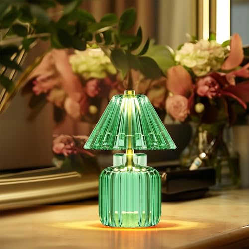 Small Battery Operated Lamp with Timer, Jelly Green - color: Jelly Green