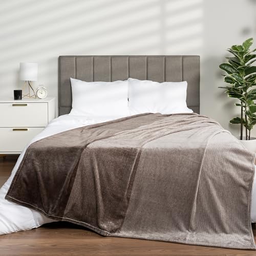 PAVILIA Taupe Ombre Fleece Throw Blanket for Couch Sofa Bed, 50x60 - color: Gradient - Taupe, size: 50 x 60 Inches - Throw