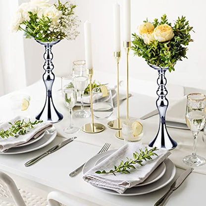 Sadnyy 16 Pcs Silver Metal Flower Vase, 15 Inch Wedding Table Centerpieces - color: Silver, size: 15 Inch