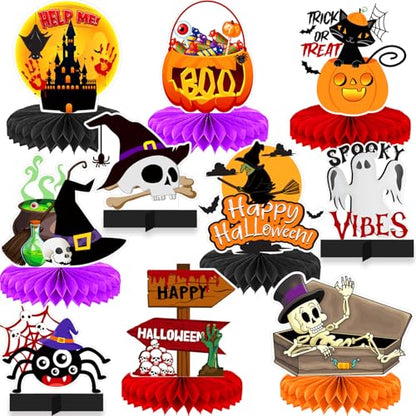 10Pcs Halloween Party Decorations, Halloween Table Decorations - style: Happy Halloween