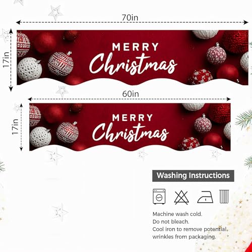 NYZE Christmas Mantel Scarf 70 x 17 Inch Fireplace Mantel Scarf Cover Decoration for Christmas Fireplace Scarf Shelf Top Runner Holiday Winter Home Decor - size: 70 x 17 in, style: Merry Christmas 3