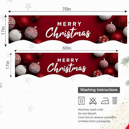 NYZE Christmas Mantel Scarf 70 x 17 Inch Fireplace Mantel Scarf Cover Decoration for Christmas Fireplace Scarf Shelf Top Runner Holiday Winter Home Decor - size: 70 x 17 in, style: Merry Christmas 3
