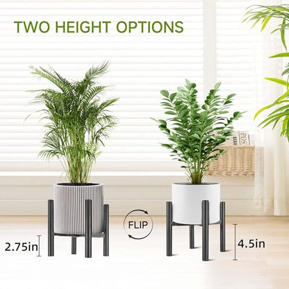 NSYOOMH 2-Pack Adjustable Metal Plant Stand, Fits 6-10" Flower Pots Holder - color: BLACK-2PC, size: 6-10 INCH