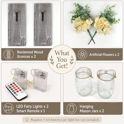 Modern Farmhouse Wall Decor Set of 2, Rustic Grey - color: 13.4"H Grey + Rose