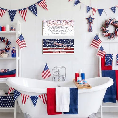Jetec 2 Pcs Funny Bathroom Signs Wall Decor Farmhouse,Independence Day - style: Independence Day