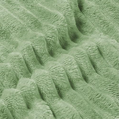 BEDELITE 3D Ribbed Apple Green Fleece Twin Blanket for Couch, 60x80 Inch - color: Apple Green, size: Twin(60"x80")