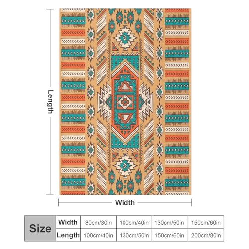 Aztec Throw Blanket, Tribal Navajo Print Native Blanket for Camping Outdoor Couch Sofa Bed 30"x40" - color: Aztec-5, size: 30"x40"