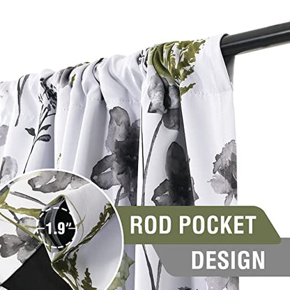 H.VERSAILTEX 100% Blackout Curtains 63 Inches for Kitchen, Grey/Olive - color: Grey/Olive, size: 52"W x 63"L (Pack of 2)