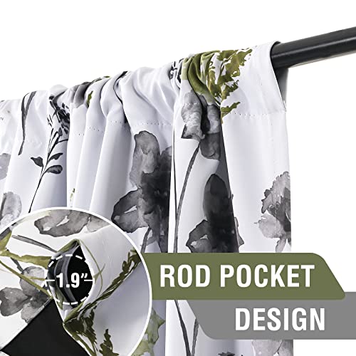 H.VERSAILTEX 100% Blackout Curtains 63 Inches for Kitchen, Grey/Olive - color: Grey/Olive, size: 52"W x 63"L (Pack of 2)