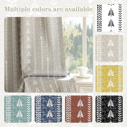 MEETSKY Boho Taupe 95% Blackout Bedroom Curtains 50Wx84L,2 Panels - color: Khaki, size: 50"W x 84"L (Pack of 2)